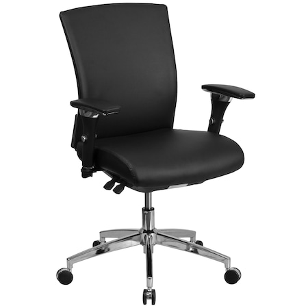Flash Furniture Hercules Office Chair, Black Back, 25" L 41-3/4" H, Adjustable Arms with Inward/Outward Pivot Pads GO-WY-85-7-GG